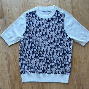 Christian Dior fine wool knit short- sleeve T-shirt